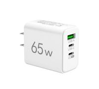 Triple USB Charger Block - Station de Charge Rapide 65W, Chargeur Mural USB C à 3 Ports | 1 Ports USB A + 2 PD, Adaptateur de Puissance Compact pour Une Charge optimale ou Un Plug-in, Une Technologie