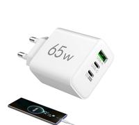 Triple USB Charger Block - Sturdy Elegant Lightweight Portable Premium Sleek, Modern, 65W Port Phone, Stylish 1 USB+2 PD | Multipurpose Outdoor Indoor Utility Portable Functional