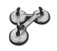 Triple ventouse de levage pour vitres, caoutchouc naturel 12 x 7 cm, supporte jusqu'à 150 kg, idéale pour déplacer et manipuler le verre.