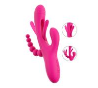 Triple Vibromasseur avec langue oscillante - Sweet Smile