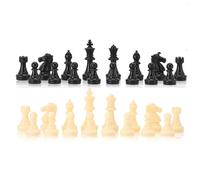 Triple Weighted Chess Pieces,Tournoi de Poids Jeu d'échecs Pièces d'échecs Seulement, Jeu échiquier Jeux Internationaux Pièces d'échecs Complet échecs Set Blanc et Noir (Medium-64mm)