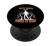 Tripler Jumper by Day Zombie by Night Triple Jump Halloween PopSockets PopGrip Adhésif
