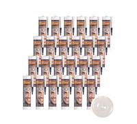 Triplesil Premium Mastic Silicone -24×310 ml Silicone Sanitaire - Étanche & Résistant aux Moisissures -Mastic Silicone pour Salle de Bain et Cuisine - Étanchéité Tous Matériaux (transparent)