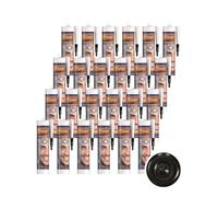 Triplesil Premium Mastic Silicone -24×310 ml Silicone Sanitaire - Étanche & Résistant aux Moisissures -Mastic Silicone pour Salle de Bain et Cuisine - Étanchéité Tous Matériaux (noir)