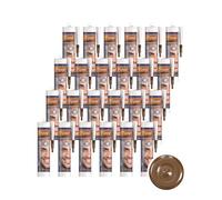 Triplesil Premium Mastic Silicone -24×310 ml Silicone Sanitaire - Étanche & Résistant aux Moisissures -Mastic Silicone pour Salle de Bain et Cuisine - Étanchéité Tous Matériaux (brun)