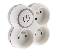 Triplite 16A 2P+T façade avec interrupteur gris/blanc