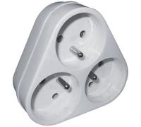 Triplite 2P+T - ELECTRALINE - 16A - Forme triangulaire - Blanc