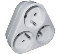 Triplite 2P+T - ELECTRALINE - 16A - Forme triangulaire - Blanc