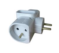Triplite 2x16A + 1x6A - ZENITECH - Blanc - Sécurité enfant - Norme NF - Prêt à poser