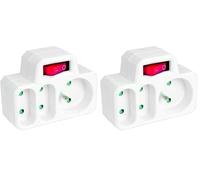 Triplite Mixte 1X16A + 2X6A avec Interrupteur (Lot de 2)