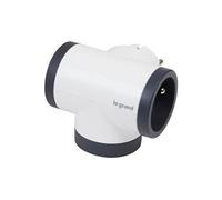 Legrand - Fiche multiprise rotative avec 2 prises latérales avec terre + USB Type-A+ Type-C- blanc et gris foncé