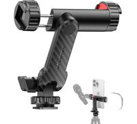 Tripod Mount Adapter for Phone, Smartphone Tripod Adapter with 2 Cold Shoes and 1/4 Inch Screw, 360° Rotatable Telephone Tripod Clamp Telephone Camera Holder