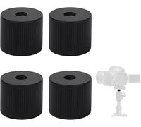 Tripod Mount Screws, 4 Pcs 1/4 Tripod Clamp Adapters for Electric Rails Tripods and Lighting Stands, Tripod Nut Is Made of High Quality Aluminum Alloy (Black)