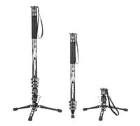 Tripod Stand, Monopode en Fibre de Carbone avec rotule Fluide vidéo à Verrouillage par pédale, 186 cm, 3 en 1, for Appareil Photo Reflex numérique.(Monopod Gray)