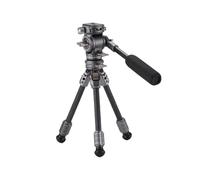 Tripod Stand, Tête Fluide vidéo de Table TT-VT03-FB, avec Pieds de trépied Portables en Fiber de Carbone à 1 étage, Charge maximale (3KG)(Space Gray)