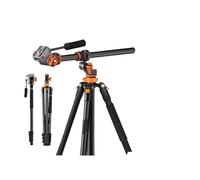 Tripod Stand, Trépied Transversal à tête Fluide de 91 Pouces/2.3m, Colonne Centrale Horizontale, Compatible avec Les appareils Photo Nikon Canon Sony Leica Fujifilm