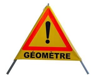 Tripode de signalisation pliable classe 1 - logo géomètre