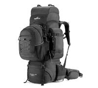 TriPole - Sac à dos à cadre en métal pour colonel avec sac amovible pour trekking et voyage, housse pour ordinateur portable | imperméable | housse de pluie | garantie 3 ans, noir, 105 Litres