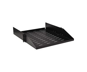 Tripp Lite 2U SRSHELF2PUNIV Rack de serveur universel en acier noir, design ventilé, accessoires de montage inclus, profondeur 55,1 cm, capacité 45 kg, garantie 5 ans
