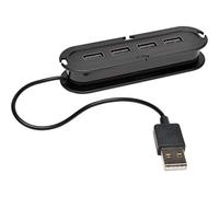 Tripp Lite 4-Port USB 2.0 Compact Mobile Hi-Speed Ultra-Mini Hub w/ Cable - Concentrateur (hub) - 4 x USB 2.0 - de bureau