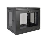 Tripp Lite 9U Armoire Rack à Montage Mural, Profondeur de Commutateur et Profil Compact à Fenêtre en Acrylique Transparent et Charnières Dorsales - Rack - Armoire - montable sur Mur - Noir - 9U - 19"