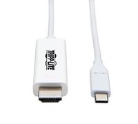 Tripp Lite Adaptateur de câble USB C vers HDMI (M/Thunderbolt 3 HDMI Cable Adapter, Gen 1, convertisseur sur extrémité HDMI, HDMI 4K @ 60 Hz, 4: Blanc, 1,8 m) (U444-006-H4K6WE)