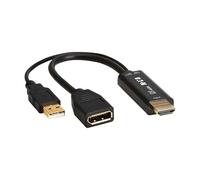 Tripp Lite Adaptateur HDMI 4K mâle vers Femelle DisplayPort convertisseur vidéo, convertisseur Actif, 4K @ 60 Hz, câble 7", Audio 7.1 canaux, Aucun Logiciel nécessaire (P130-06N-DP-4K6)