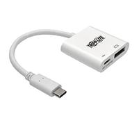 Tripp Lite Câble adaptateur USB-C vers DisplayPort, câble convertisseur USB C vers DP avec égaliseur, 8K UHD, HDR, charge PD 60 W, blanc (U444-06N-DP8WC)