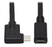 Tripp Lite Câble d'extension USB-C (M/F) - USB 3.2 Gen 2, Thunderbolt 3, 60 W PD, Prise à Angle Droit, Noir, 50,8 cm (0,5 m) (U421-20N-G2-RA)