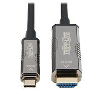 Tripp Lite Câble Optique Actif USB-C vers HDMI, vidéo 4K @ 60 Hz (4:2:2), UHD, HDR, CL3, Noir, 2.2 HDCP, 20 mètres, Garantie 3 Ans (U444F3-20M-H4K6)