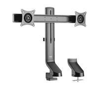 Tripp Lite Dual-Display Monitor Arm with Desk Clamp and Grommet - Height Adjustable, 17" to 27" Monitors - Kit de montage - pour 2 écrans LCD - acier - noir - Taille d'écran : 17"-27" - pinces montables, oeillet, montrable sur bureau Noir