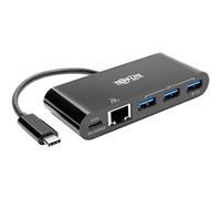 Tripp Lite Hub USB-C à 3 Ports - 3 Ports USB-A, GbE, Charge PD 60 W, Noir (U460-003-3AGB-C)