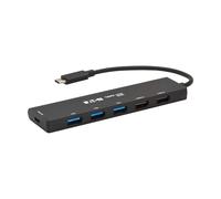 Tripp Lite Hub USB-C fin à 6 ports pour ordinateur portable, 1 USB-C et 5 ports USB-A, USB 3.2 Gen 2 avec transfert de données de 10 Gbit/s, compatible Thunderbolt 3, aucun logiciel nécessaire, noir