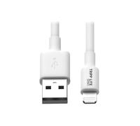 Eaton Tripp Lite Series USB-A to Lightning Sync/Charge Cable (M/M) - MFi Certified, White, 3 ft. (0.9 m) - Câble de données /d'alimentation - USB mâle pour Lightning mâle - 1 m - blanc - pour P/N: CSC