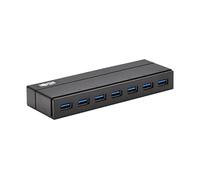 Tripp Lite Mini concentrateur USB-A à 7 Ports - USB 3.2 Gen 1, jusqu'à 5 gigabits par Seconde, Plug-and-Play, Aucun Logiciel nécessaire, adaptateurs de Prise internationaux pour Royaume-Uni, UE et