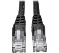 Tripp Lite N201-003-BK Câble Ethernet (RJ45 mâle/mâle) Cat6 Gigabit sans crochet, vulcanisé (UTP), PoE, noir, 0,91 m