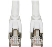 Tripp Lite N272-003-WH Câble Ethernet S/FTP blindé certifié Cat8 25G/40G sans crochet (RJ45 mâle/mâle), PoE, blanc, 0,91 m