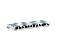 Tripp Lite Panneau de Brassage 12 Ports Cat6a STP pour Montage Mural ou Rail DIN, 10 Gbit/s, bornes RJ45 à 110, Blindage EMI/RFI, Montage Inclus, Conforme TAA (N250-SH12-DIN6A)