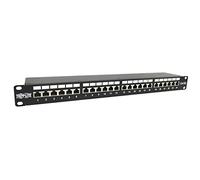 Tripp Lite Panneau de Brassage blindé Cat6a à 24 Ports, RJ45, 10 Gbit/s, STP, 110 Punch Down, Montage en Rack 1U Standard 19", Conforme aux Normes TAA, (N252-024-6A-SH)