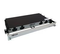 Tripp Lite Panneau de Fibre préchargé, 20 mètres, Montage en Rack 1U, 2 câbles en Fibre multimode MTP/MPO-PC vers LC F/M OM4 (N48M-2M8L4-20)