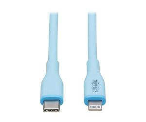 Tripp Lite Safe-IT Câble de Charge USB-C vers Lightning pour iPhone et iPad, câble mâle vers mâle, certifié MFi, Bleu Clair, 1,8 m (M102AB-006-S-LB)
