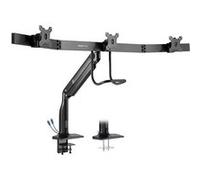 Tripp Lite Safe-IT Precision-Placement Triple-Display Desk Clamp with Antimicrobial Tape for 17" to 32" Displays, USB Ports - Pied - pleine action - pour 3 écrans LCD - aluminium, acier - noir - Taill