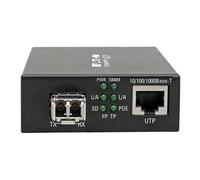 Tripp Lite Series Gigabit Multimode Fiber to Ethernet Media Converter, PoE+ - International Power Cables, 10/100/1000 LC, 850 nm, 550 m (1,804 ft.) -