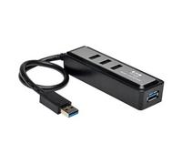Tripp Lite series Portable 4-Port USB 3.0 SuperSpeed Mini Hub with Built In Cable - Concentrateur (hub) - 4 x SuperSpeed USB 3.0 - de bureau