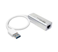 Tripp Lite Series USB 3.0 SuperSpeed to Gigabit Ethernet NIC Network Adapter RJ45 10/100/1000 Aluminum White - Adaptateur réseau - USB 3.0 - Gigabit