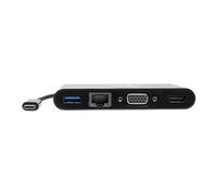 Tripp Lite Series USB 3.1 Gen 1 USB-C Adapter Converter Thunderbolt 3 Compatible 4K @ 30Hz - HDMI, VGA, USB-A Hub Port and Gigabit Ethernet, Black -