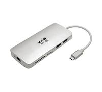 Tripp Lite Series USB C Docking Station, 4K @ 30 Hz, HDMI, Thunderbolt 3, USB-A Hub, PD Charging, SD/Micro SD, GbE, USB Type C, USB-C - Station