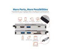 Tripp Lite Series USB-C Portable Docking Station - HDMI 4K @ 30 Hz, USB-A/C, GbE, SD/Micro SD, PD Charging 3.0, Gray - Station d'accueil - USB-C -