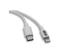 Tripp Lite Lightning to USB C Sync / Charging Cable Apple iPhone iPad USB Type C USB-C USB Type-C 3ft - Câble USB - 24 pin USB-C (M) pour Lightning (M) - USB 2.0 - 20 V - 3 A - 90 cm - blanc