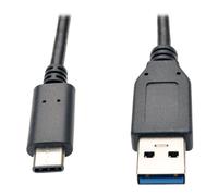 Eaton Tripp Lite Series USB-C to USB-A Cable (M/M), USB 3.2 Gen 2 (10 Gbps), Thunderbolt 3 Compatible, 3 ft. (0.91 m) - Câble USB - USB-C (M) pour USB type A (M) - USB 3.1 Gen 2 - 91 cm - moulé - noir